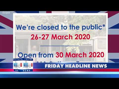 PATTAYA NEWS Fabulous 103fm Headline News   13th March 2020