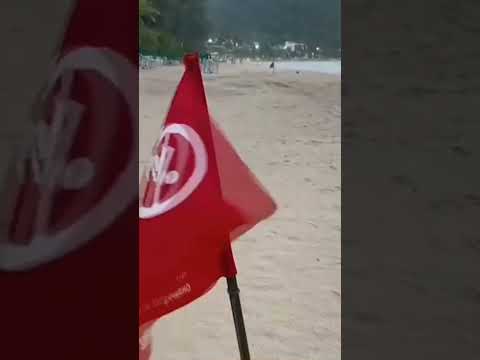 Red flags remain up on Phuket beaches and conditions rough today, June 2nd, 2023. #thailand #travel