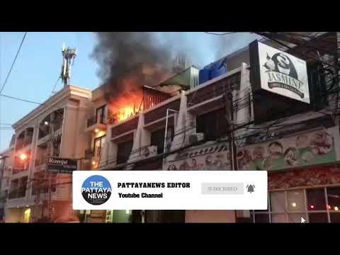 Mother and her two year old son survive blazing apartment fire in Pattaya, Thailand